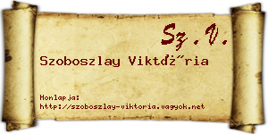 Szoboszlay Viktória névjegykártya