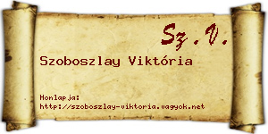 Szoboszlay Viktória névjegykártya